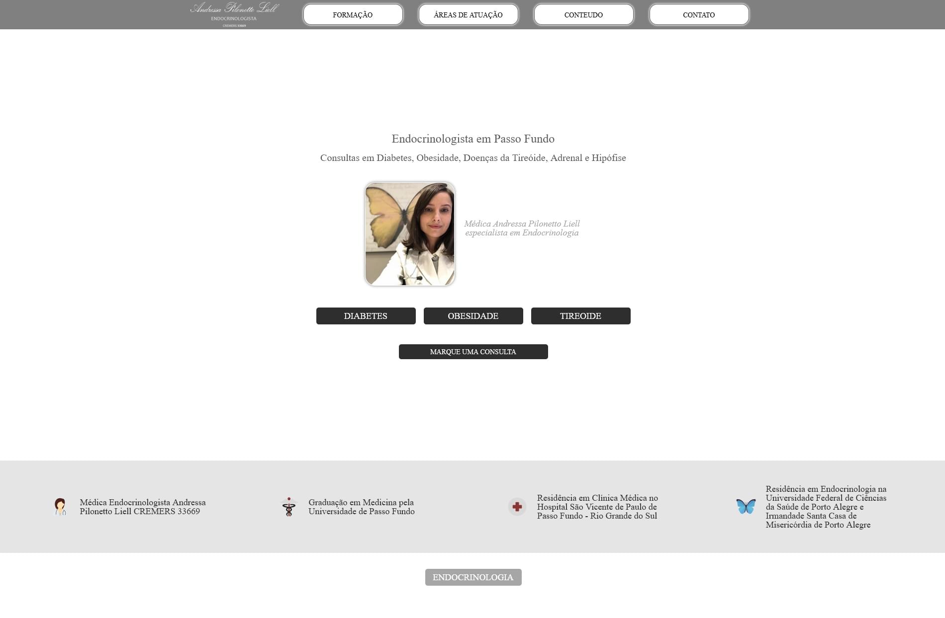 Interface do Site Dra. Andressa - Foco em Saúde e Conversão