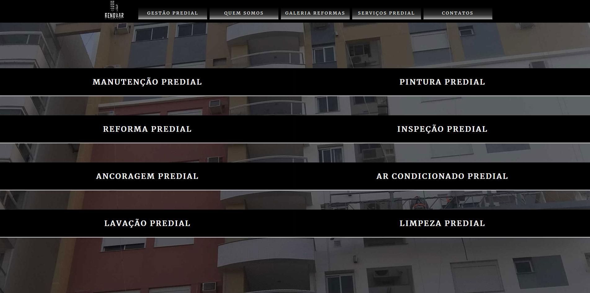 Interface Digital da Renovar Manutenção Predial