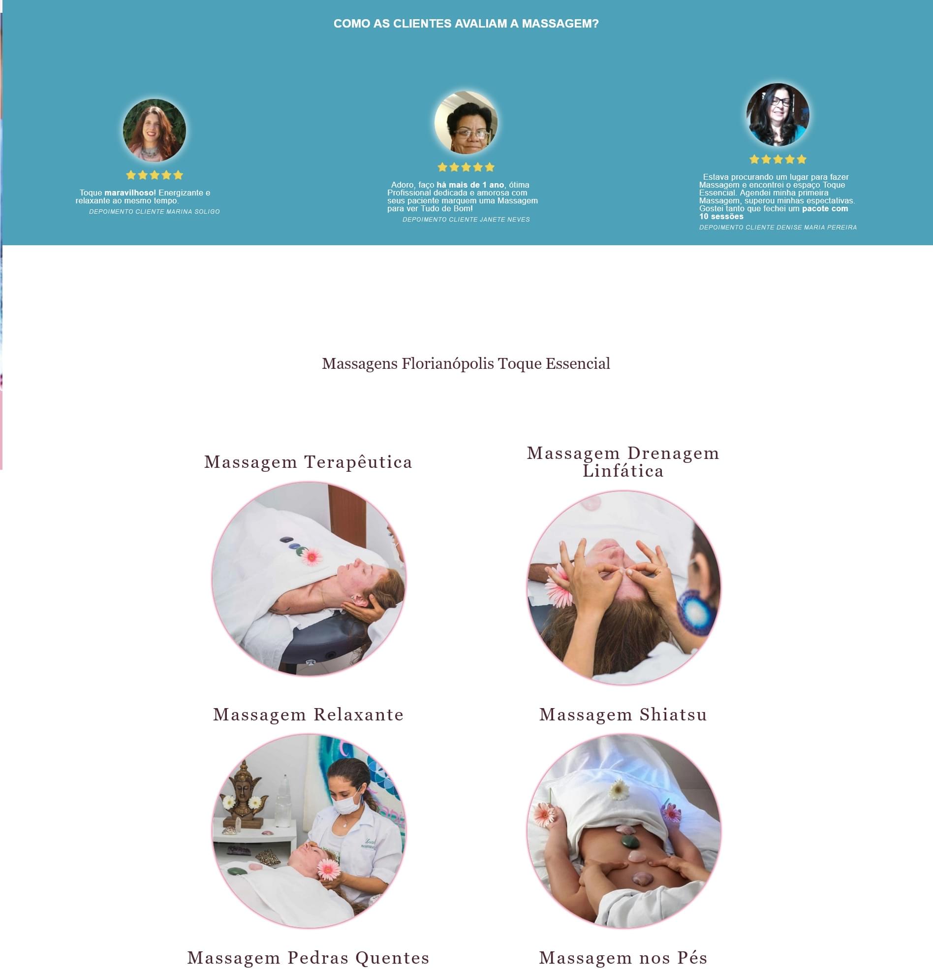 Detalhes da Interface do Site Toque Essencial